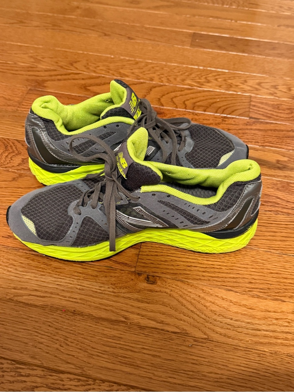 New Balance Gray & Neon Yellow Running Shoes